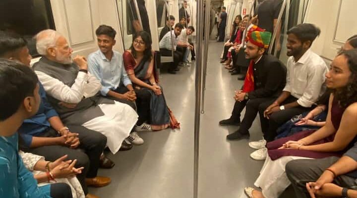 Prime Minister Narendra Modi Travels By Metro To Delhi University's Centenary Celebrations