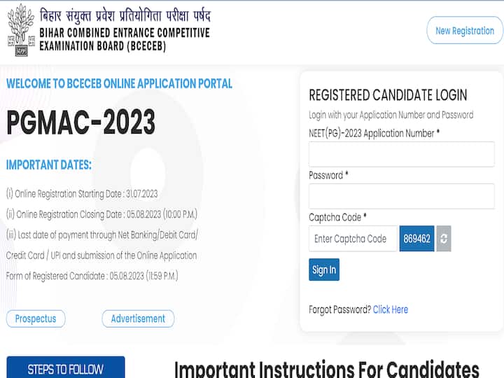 Bihar NEET PG Counselling 2023 Registration Begins On bceceboard.bihar.gov.in, Examine Particulars He