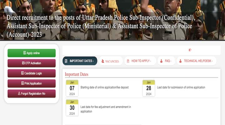 UP Police SI, ASI Recruitment 2024: Application Process For 921 Posts Begin On uppbpb.gov.in